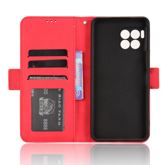 Flip case for T Phone 2 Pro 5G, Card Slot, red