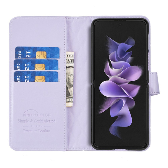 Flip case for Samsung Galaxy Z Fold6 5G, Wallet, BINFEN COLOR, purple