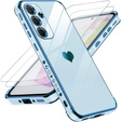 Case for Samsung Galaxy A54 5G, Electro heart, blue + 2x 9H Glass