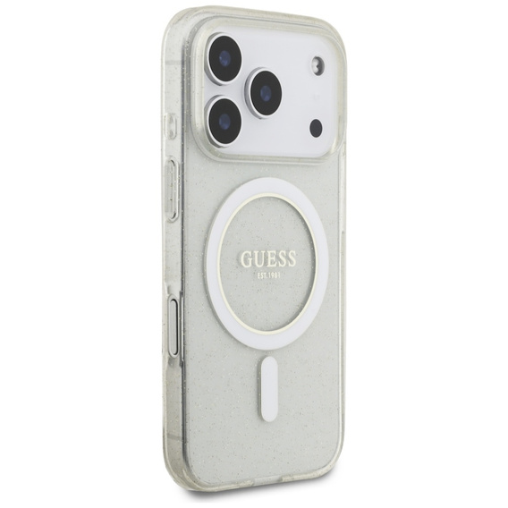 Guess IML Glitter Pearl Strap MagSafe Case for iPhone 17 Pro Max