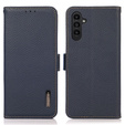 KHAZNEH RFID case for Samsung Galaxy A35 5G, Litchi Texture, blue