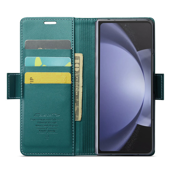 CASEME flip case for Samsung Galaxy Z Fold6 5G, Litchi Wallet, green