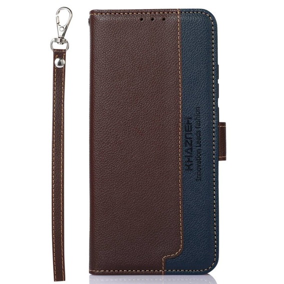 Flip case for OnePlus 12 5G, KHAZNEH RFID, brown / blue