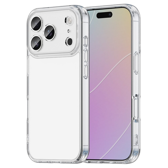 Silicone sleeve for iPhone 17 Pro Max, with hard back, transparent