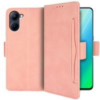 Flip case for Realme C33, Card Slot, pink