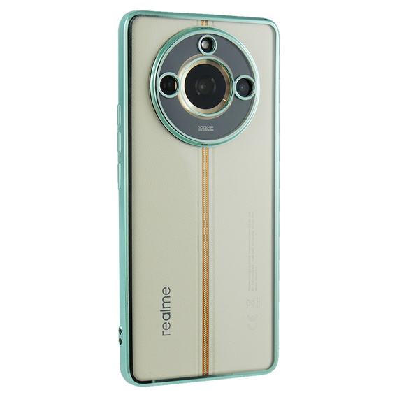 The case for Realme 11 Pro 5G / Pro+ 5G, Electroplating Frame, transparent / green