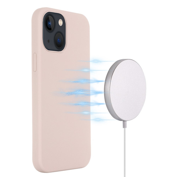 Case for iPhone 14 Plus, Silicone MagSafe, pink
