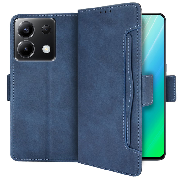 Flip case for Xiaomi Poco X6 5G, Card Slot, blue