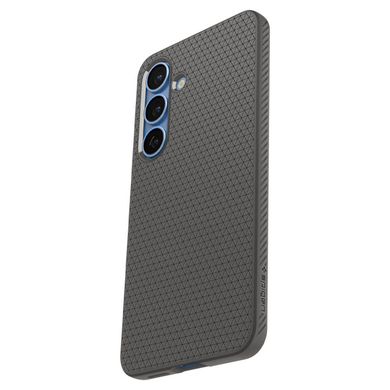 Spigen case for Samsung Galaxy S25, Liquid Air, black + 9H Tempered Glass