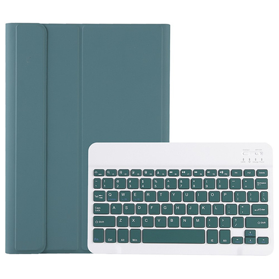 Case + keyboard Samsung Galaxy Tab S9, Leather Pen Slot, dark green