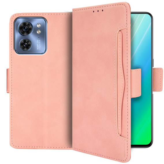 Flip case for Motorola Edge 40, Card Slot, pink