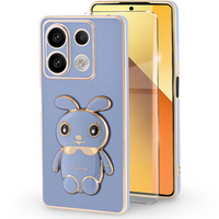 Case for Xiaomi Redmi Note 13 5G, Rabbit, blue + 9H Tempered Glass