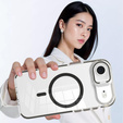 Case for iPhone Air, for MagSafe, with stand, transparent with black inserts