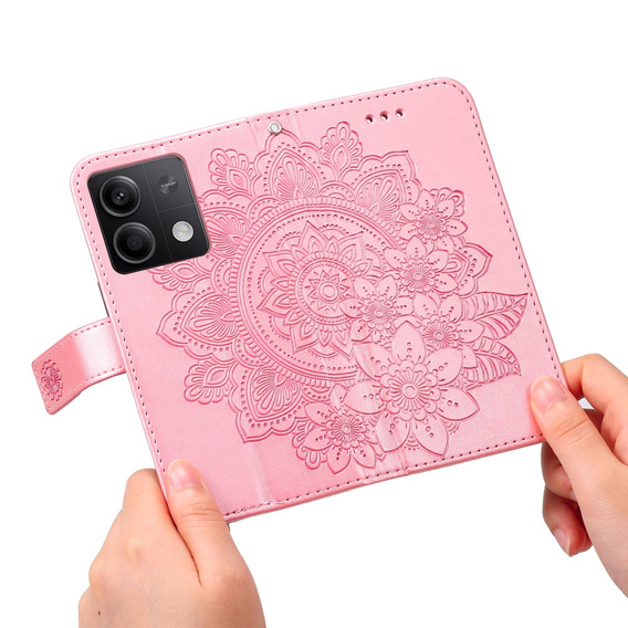 Flip case for Xiaomi Redmi Note 13 5G, Mandala, pink rose gold