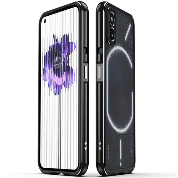 Case for Nothing Phone (2), Armor Bumper, with lens cover, black / silver