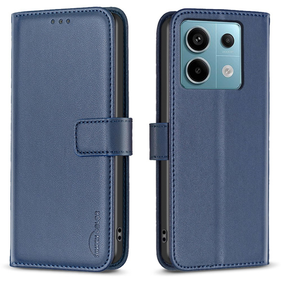 Flip case for Xiaomi Redmi Note 13 Pro 4G / Xiaomi Redmi Note 14S / Xiaomi Poco M6 Pro 4G, BINFEN Wallet, blue