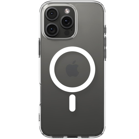 Spigen MagSafe Case for iPhone 16 Pro Max, Ultra Hybrid, transparent / white + 9H Tempered Glass