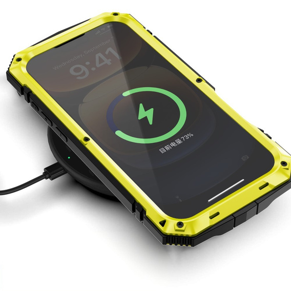 Armored case for iPhone 16 Pro, R-JUST, yellow