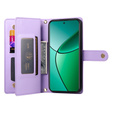 Flip case for Oppo Reno 13F 5G, Wallet Zipper Pocket, purple