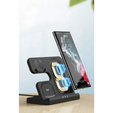 3-in-1 Wireless Induction Charger QI Fast Charger for Samsung S25 S24 S23 Galaxy Watch Buds Station Black