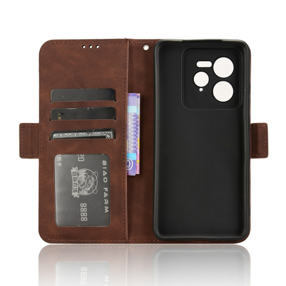 Flip case for Realme GT 7 Pro, Card Slot, brown