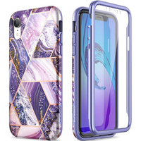 Case for iPhone XR, Suritch Full Body Marble, purple