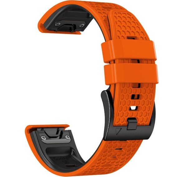 Silicone Strap for Garmin Fenix 7 / Forerunner 965 / 955 / 945 / 935, Orange / Black