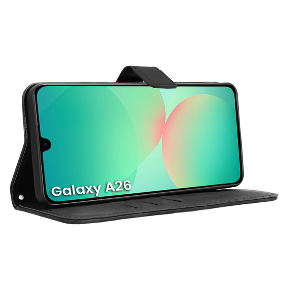 Flip case for Samsung Galaxy A26, Crazy Horse Wallet, black