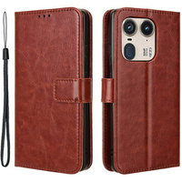 Flip case for Motorola Edge 50 Ultra, Crazy Horse Wallet, brown
