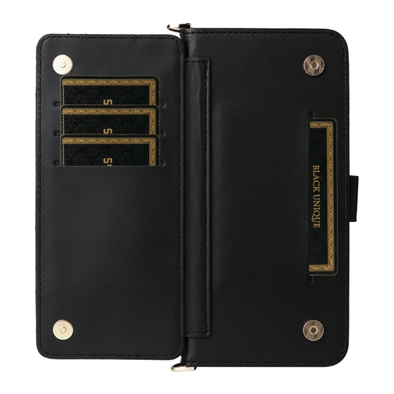 Crossbody Leather Wallet flip case for Xiaomi Redmi A5, black