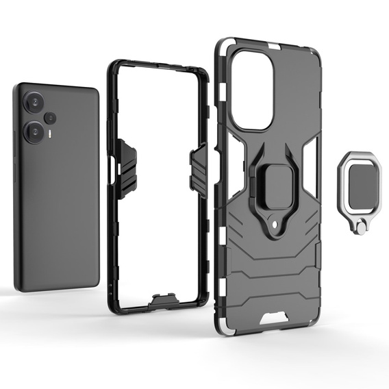 Case for Poco F5 5G, Kickstand Ring, black