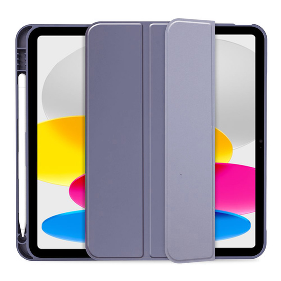 Case for iPad 10.9 2022 10 Gen, Smart Pencil, with space for stylus, purple