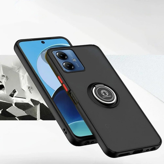 Case for Motorola Moto E14, Frosted Ring, black