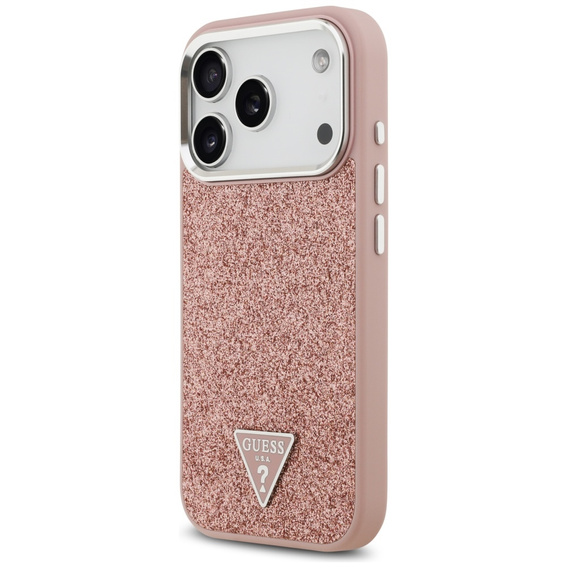 GUESS Glitter Triangle Logo MagSafe Case for iPhone 17 Pro