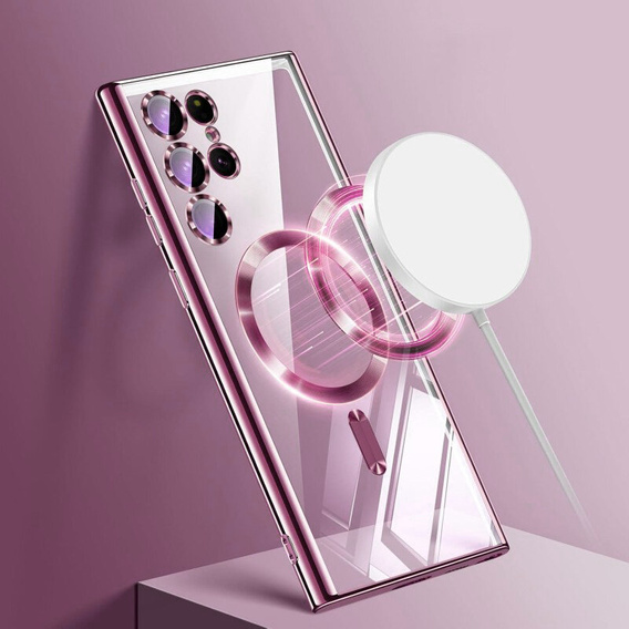 Case for Samsung Galaxy S23 Ultra, MagSafe Hybrid, pink rose gold