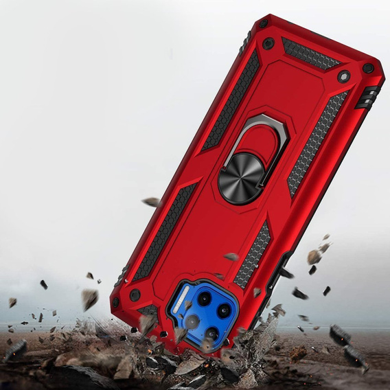 Armor Case for Motorola Moto G 5G Plus, Nox Case Ring, red