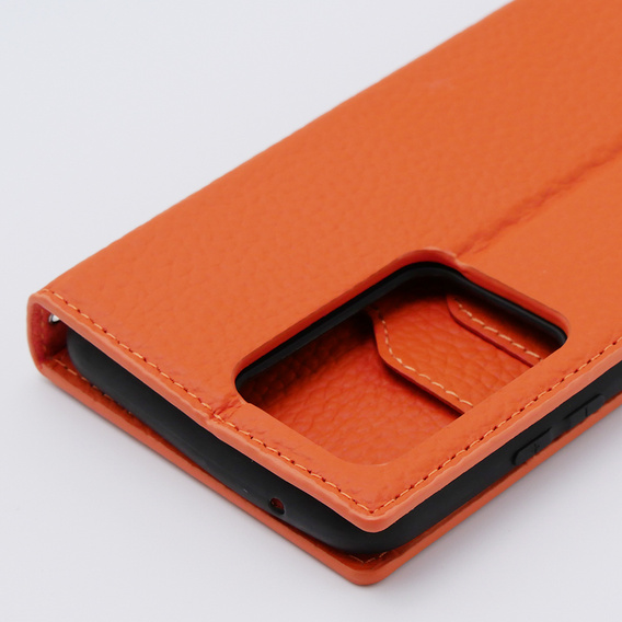 Leather case for Samsung Galaxy S20 Ultra, ERBORD Grain Leather, orange