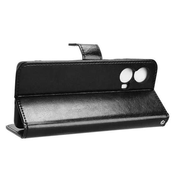 Flip case for Motorola Moto G85, Crazy Horse Wallet, black