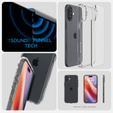 Spigen case for iPhone 16, Ultra Hybrid, transparent + 9H Tempered Glass