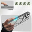 ERBORD Case with MagSafe for iPhone 16 Pro, Matte Case, active button, matt / titanium grey