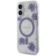 GUESS HC MagSafe Resin Flowers and Glitter Case for iPhone 16