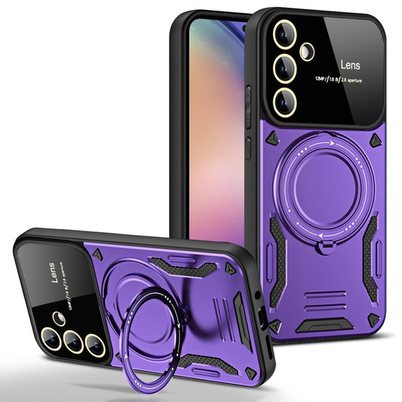 Armored Case for Samsung Galaxy A55 5G, Magnetic Ring, purple