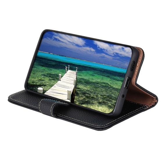 KHAZNEH RFID case for Xiaomi Poco F6, Litchi Texture, black
