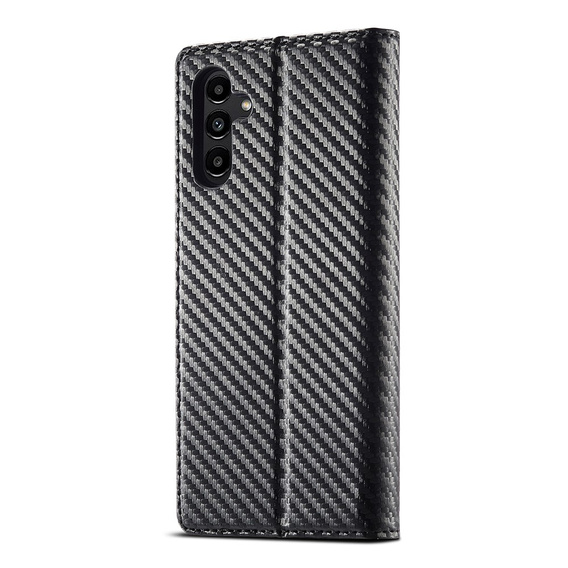 LC.IMEEKE flap case for Samsung Galaxy A17 5G, carbon textured, black