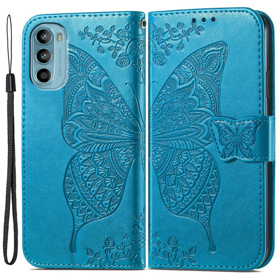 Flip case for Motorola Moto G52 / G82 5G, Butterfly, blue