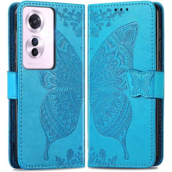 Flip case for Oppo Reno 11F 5G, Butterfly, blue