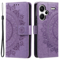 Flip case for Xiaomi Redmi Note 13 Pro+, Mandala, purple