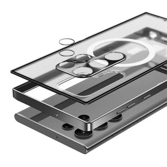 Camera Protection Case for Samsung Galaxy S22 Ultra, CamShield MagSafe, transparent / black