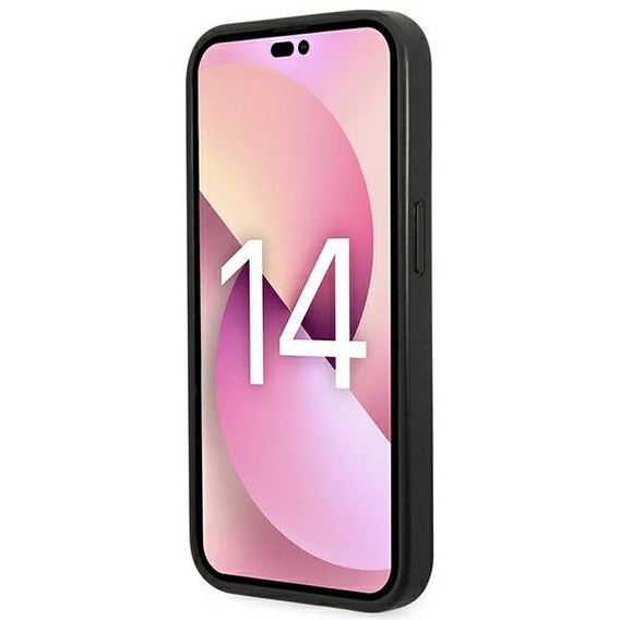 Karl Lagerfeld Case for iPhone 14 Pro Max, Saffiano Karl's Head Patch, black