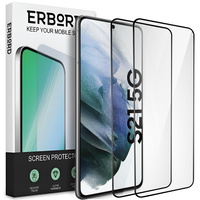 2x Tempered Glass for Samsung Galaxy S21, ERBORD 3D full display